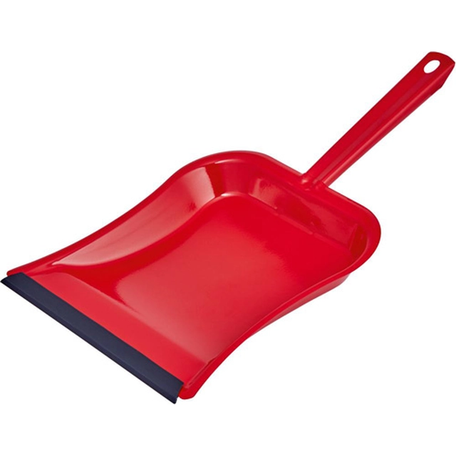 Metal sweeping scoop with rubber lip