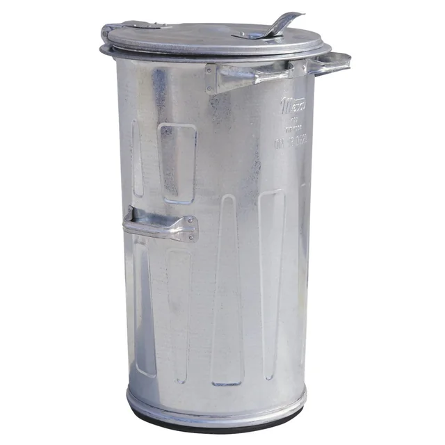 Metal waste bin made of galvanized sheet metal, resistant to high temperatures, for ash 110L