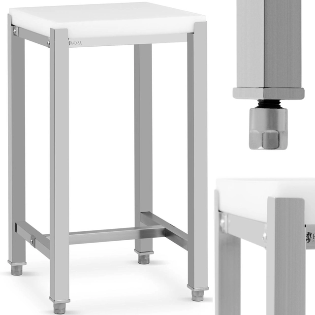 Metzgerblock aus Polyethylen auf Stahlbasis 40 x 50 x 80 cm