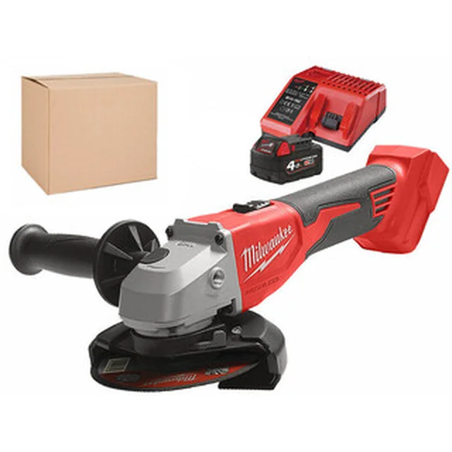 Meuleuse d'angle sans fil Milwaukee M18BLSAG125X 18 V | 125 mm | 11000 tr/min | Carbone sans balais | 1 x 4 Ah batterie + chargeur | Emballage en vrac