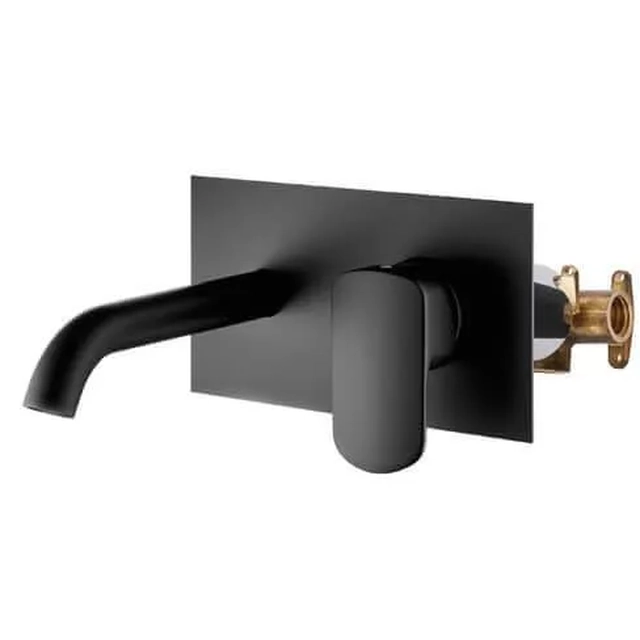 Mezclador de lavabo de pared Palazzani MIS - Negro Mate