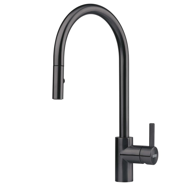 Mezclador de lavabo Franke Eos-Neo, con ducha extraíble, negro industrial