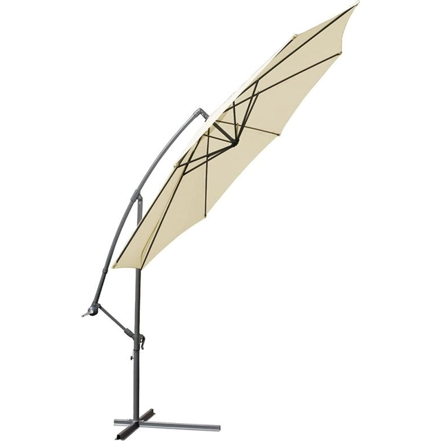 MIADOMODO foldeparaply med håndsving,350 cm, beige