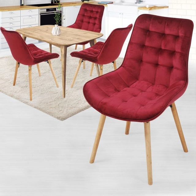 MIADOMODO Set eetkamerstoelen, rood 4 stuks