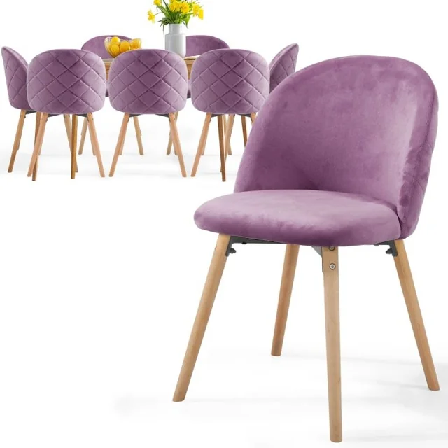 MIADOMODO Velvet dining chair set, purple,