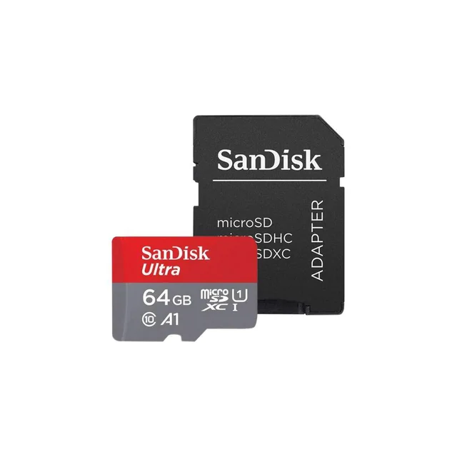 Micro Memory Card 64GB, class 10, includes SD adapter - SanDisk SDSQUAB-064G-GN6MA