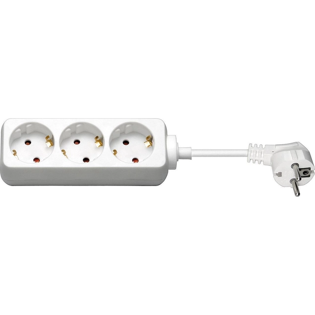 MicroConnect 3 sockets, 3m, white