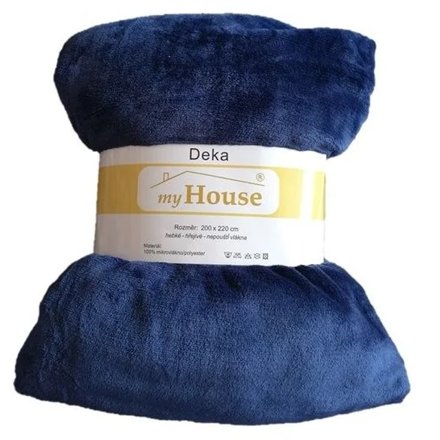 Microfiber blanket 200 x 220 cm - DARK BLUE