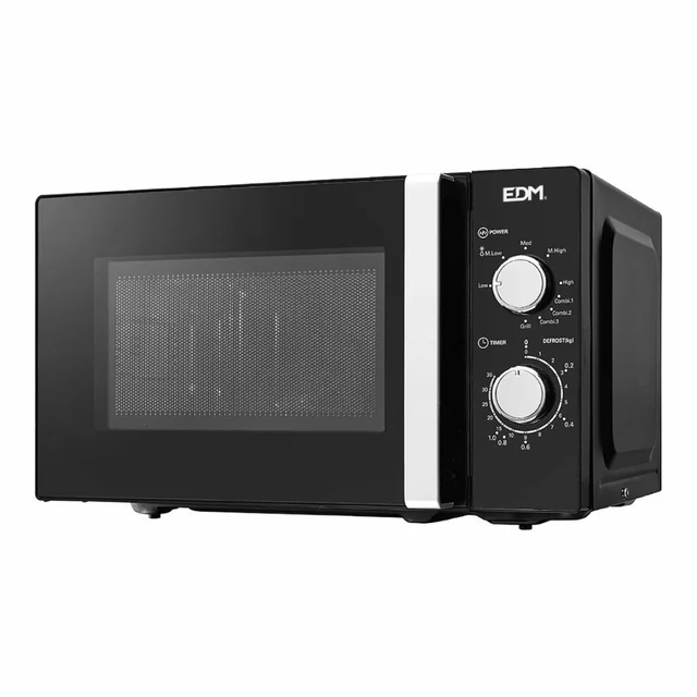 Mikrovalna pećnica s roštiljem EDM 07413 Black Design Black 1000 W 700 W 20 L