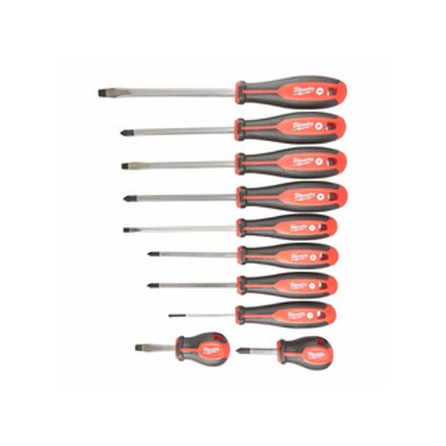 Milwaukee 10 part screwdriver set with 3 side handle