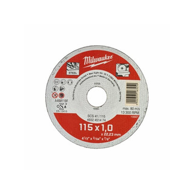 Milwaukee 115 x 22,2 x 1 mm cutting disc 200 pcs