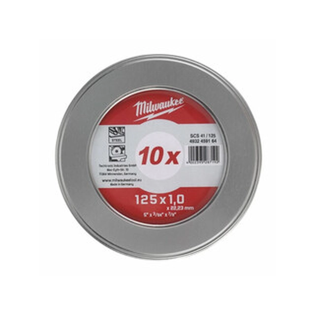 Milwaukee 125 x 22,2 x 4 mm cutting disc 10 pcs