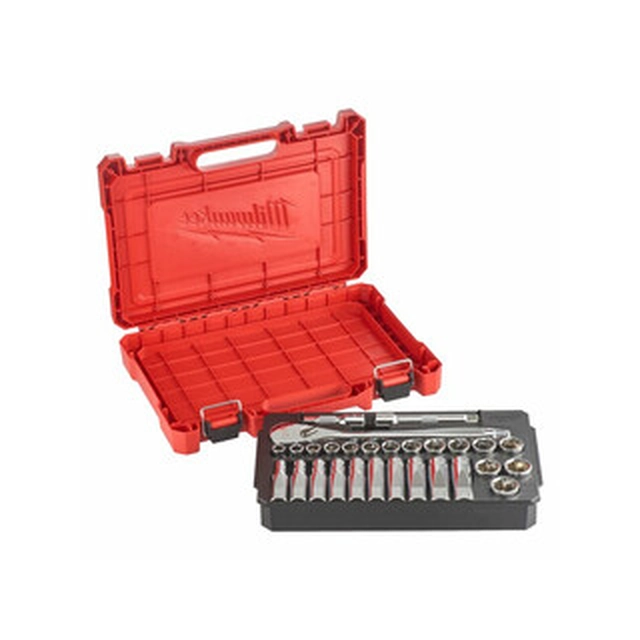 Milwaukee 28 osa 1/2 tollise metrilise pesavõtme komplekt