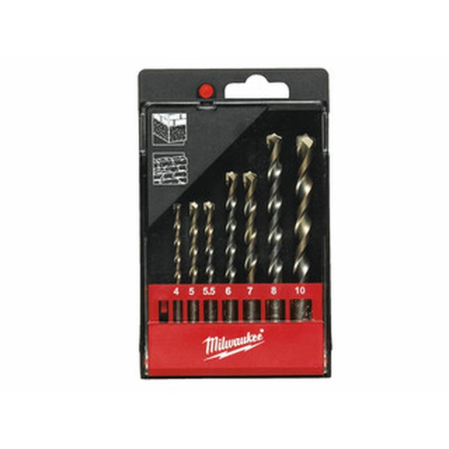 Milwaukee /3, 4, 5, 6, 7, 8, 9, 10 mm/ ( 8 piezas) En caja de plástico 1kőzetfúró set