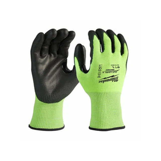 Milwaukee 3/C Nivel de corte L/9-es Guantes resistentes a cortes de alta visibilidad