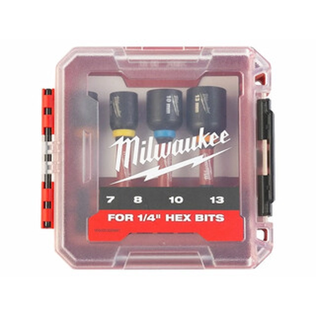 Milwaukee 4 osaline mutrivõtme komplekt koos otsakuhoidikuga