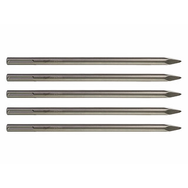 Milwaukee 400 mm SDS-Max pointed chisel shank 5 pcs