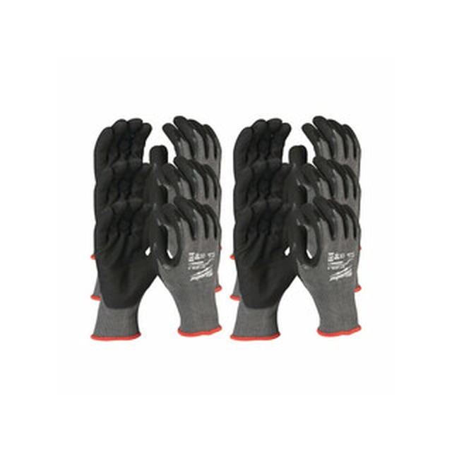 Milwaukee 5/E nivel de corte XL/10-es guantes anticorte 12 pc