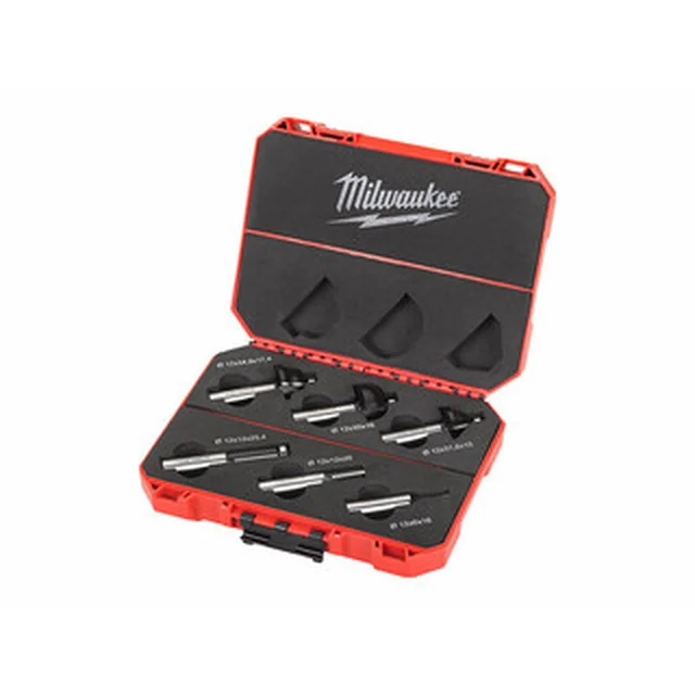 Milwaukee 6 dalies viršutinių frezų rinkinys 12 mm