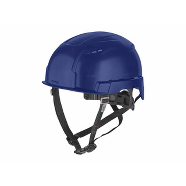 Milwaukee BOLT200 blue work helmet with ventilation slots