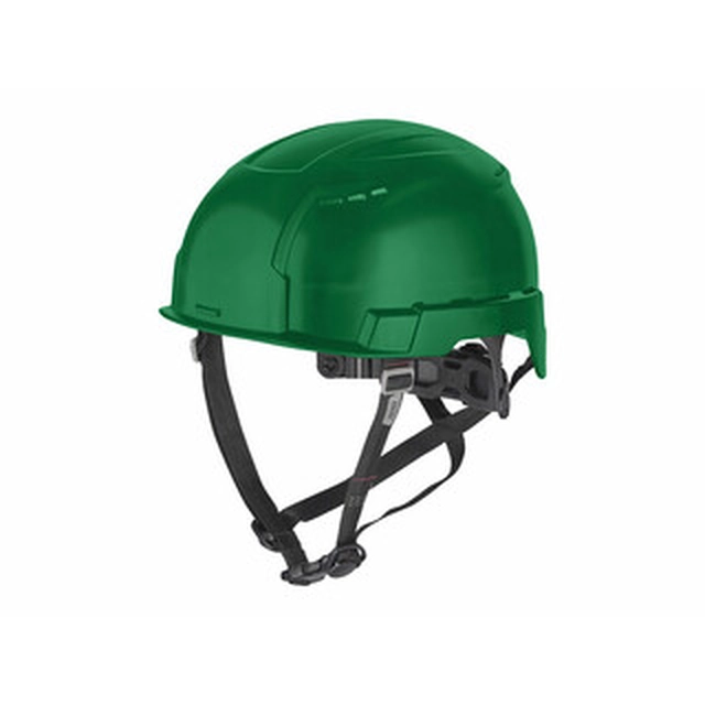 Milwaukee BOLT200 green work helmet with ventilation slots