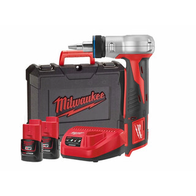 Milwaukee C12PXP-202C Cordless Pipe Expander 12 V | 12 - 40 mm | Carbon Brushless | 2 x 1,5 Ah battery + charger | In a suitcase