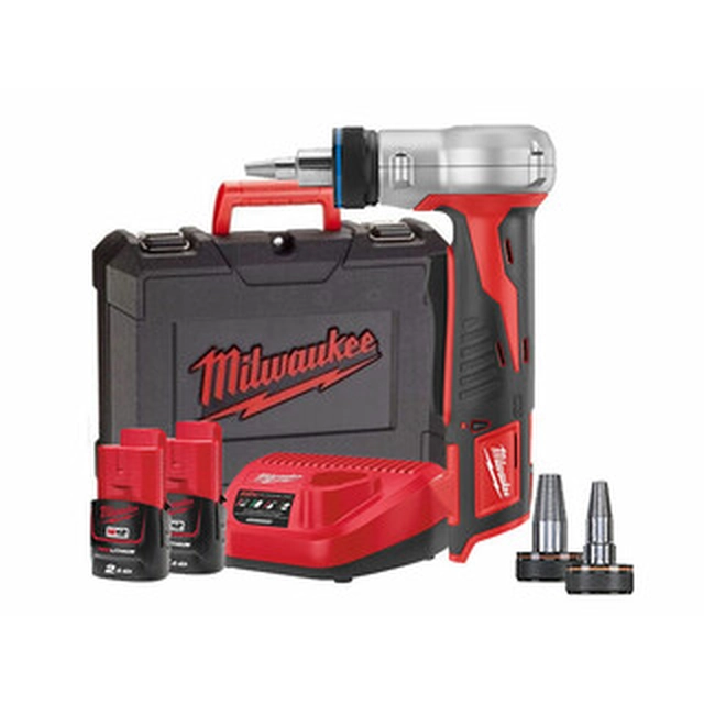 Milwaukee C12PXP-I10202C Akumulátorový expandér potrubí 12 V | 12 - 40 mm | Carbon Brushless | 2 x 2 Ah batéria + nabíjačka | V kufri