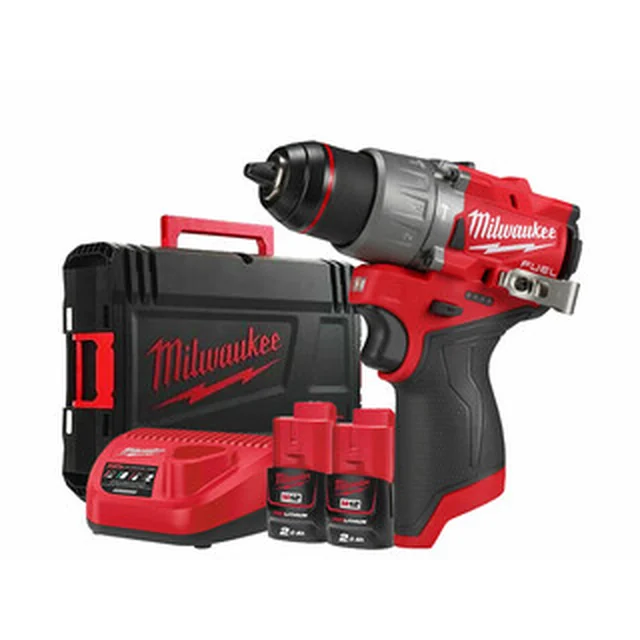 Milwaukee FPD2-202X cordless impact drill 12 V | 45 Nm | 1,5 - 13 mm | Carbon Brushless | 2 x 2 Ah battery + charger | In Heavy Duty case