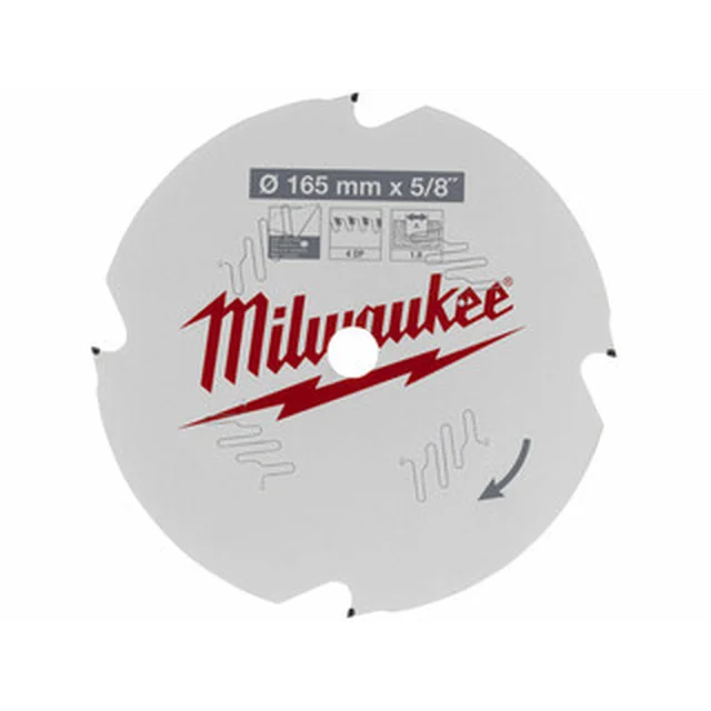 Milwaukee körfűrészlap 165 x 15,87 mm | fogszám: 4 db | vágásszélesség: 2,2 mm