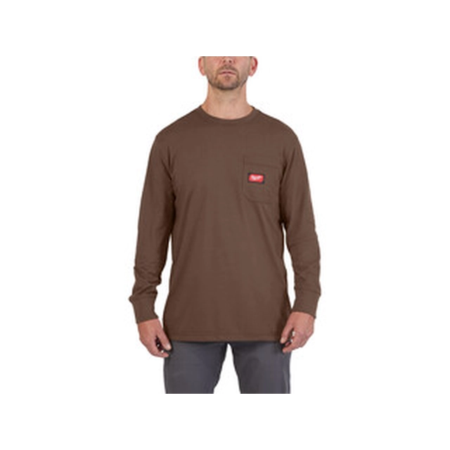 Milwaukee langærmet T-shirt M | Brun