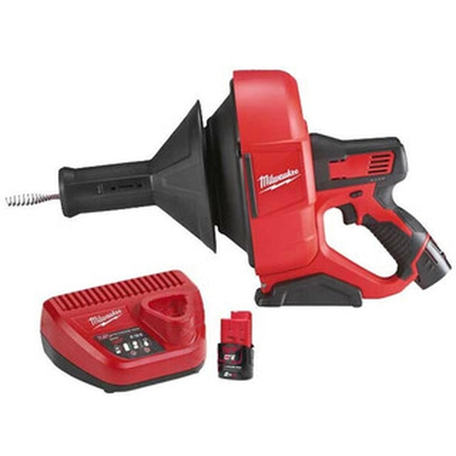 Milwaukee M12 BDC6-202C akkus duguláselhárító 12 V | 0 - 50 mm | 7,6 m | Szénkefés | 2 x 2 Ah akku + töltő | Kofferben