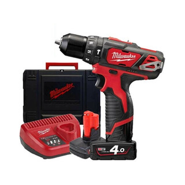 Milwaukee M12 BPD-402C cordless impact drill 12 V | 30 Nm | 0 - 10 mm | Carbon brush | 2 x 4 Ah battery + charger | In a suitcase