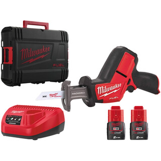 Milwaukee M12 CHZ-202X accudecoupeerzaag 12 V | 150 mm | Koolborstelloos | 2 x 2 Ah-accu + lader | In Heavy Duty-koffer