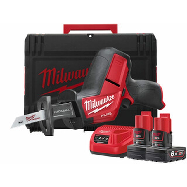 Milwaukee M12 CHZ-602X akkus orrfűrész 12 V | 150 mm | Szénkefementes | 2 x 6 Ah akku + töltő | Heavy Duty kofferben