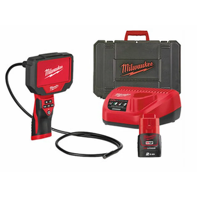 Milwaukee M12360IC12-201C INSPEKTIONSKAMER 1M IN2 endoskopkamera 10 mm x 1,2 m | 1 x 2 Ah batteri + laddare | I en resväska