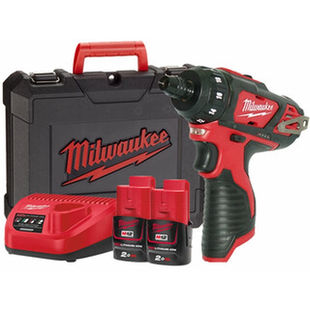 Milwaukee M12BD-202C cordless drill driver with bit holder