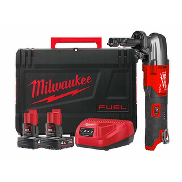 Milwaukee M12FNB16-402X akkus folyamatos lyukasztó 12 V | 1,6 mm | Szénkefementes | 2 x 4 Ah akku + töltő | Heavy Duty kofferben