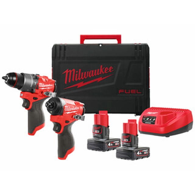 Milwaukee M12FPP2A2-402X mašinų paketas Heavy Duty dėkle