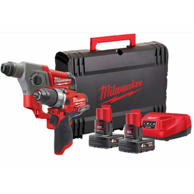 Milwaukee M12FPP2B-402X machine package in Heavy Duty case