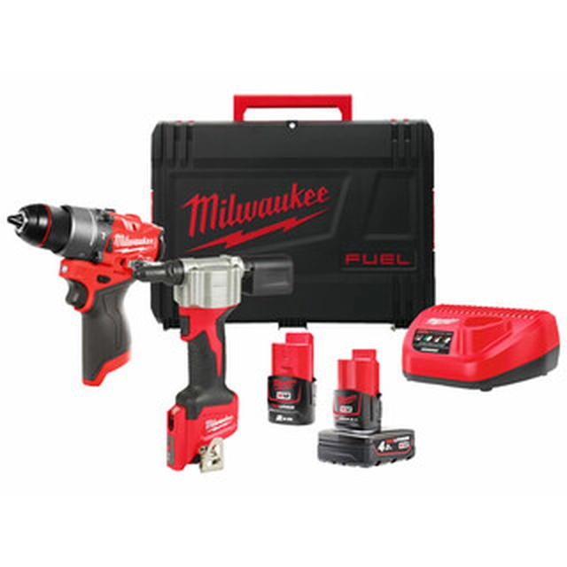 Milwaukee M12FPP2D2-422X machine package in Heavy Duty case