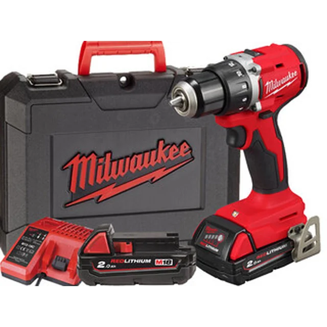 Milwaukee M18 BLDDRC-202C cordless drill driver with chuck 2 x M18 B2 + M12-18 C