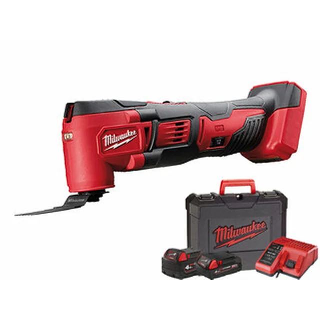 Milwaukee M18 BMT-421C akumulátorový multifunkčný stroj vibrujúci 18 V | 12000 - 18000 1/min | 1,7 ° | Uhlíková kefa | 2 Ah + 4 Ah batéria + nabíjačka | V kufri