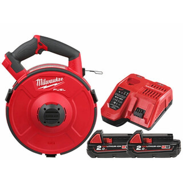 Milwaukee M18 FPFT-202 30M Bezprzewodowy ściągacz do kabli NC SET 18 V | Bezszczotkowy węglowy | 2 x 2 Ah akumulator + ładowarka | W kartonowym pudełku