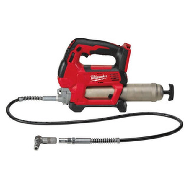 Milwaukee M18 GG-0 cordless grease gun 18 V | 400 ml | 562 bar | Carbon brush | Without battery and charger | In a cardboard box