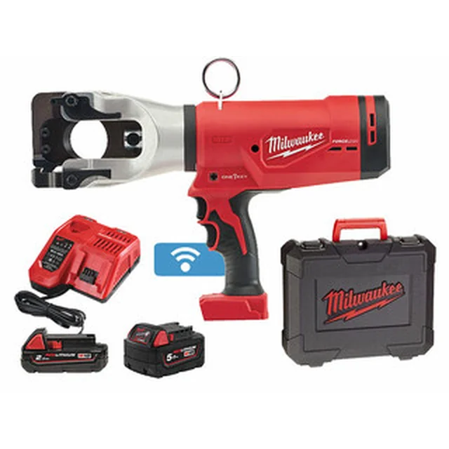 Milwaukee M18 HCC45-522C akkukaapelileikkuri 18 V | 44 mm | 77,8 kN | Hiiliharjaton | 2 Ah + 5 Ah akku + laturi | Matkalaukussa