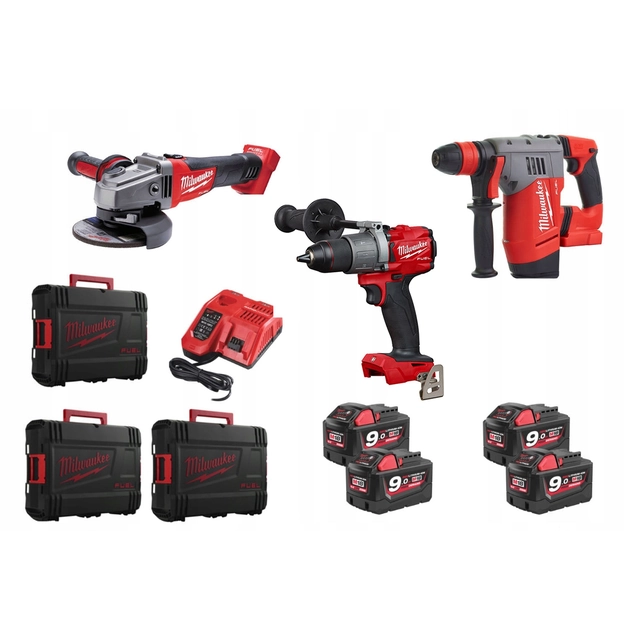 Milwaukee drill and online grinder set