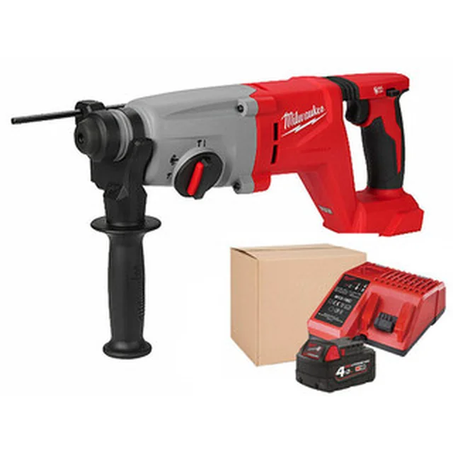 Milwaukee M18BLHACD26 akkus fúró-vésőkalapács 18 V | 2,6 J | Betonban 26 mm | 2,4 kg | Szénkefementes | 1 x 4 Ah akku + töltő | BULK csomagolásban