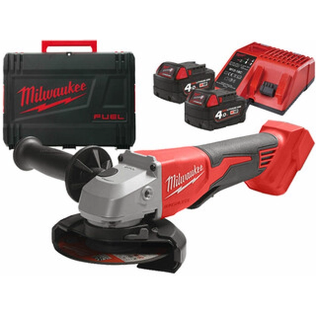 Milwaukee M18BLSAG125XPD-402X Akku-Winkelschleifer 18 V | 125 mm | 11000 U/min | Carbon bürstenlos | 2 x 4 Ah Akku + Ladegerät | Im Heavy Duty Koffer