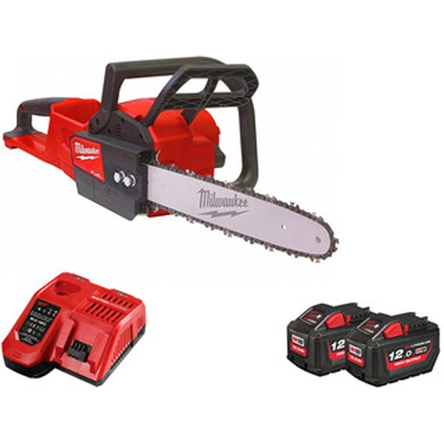 Milwaukee M18FCHS35-122 akkus láncfűrész 18 V | 350 mm | Szénkefementes | 2 x 12 Ah akku + töltő | Kartondobozban