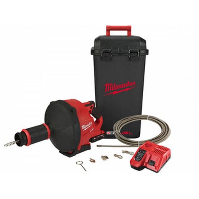 Milwaukee M18FDCPF10-201C akkus duguláselhárító 18 V | 32 - 75 mm | 10,6 m | Szénkefementes | 1 x 2 Ah akku + töltő | Kofferben